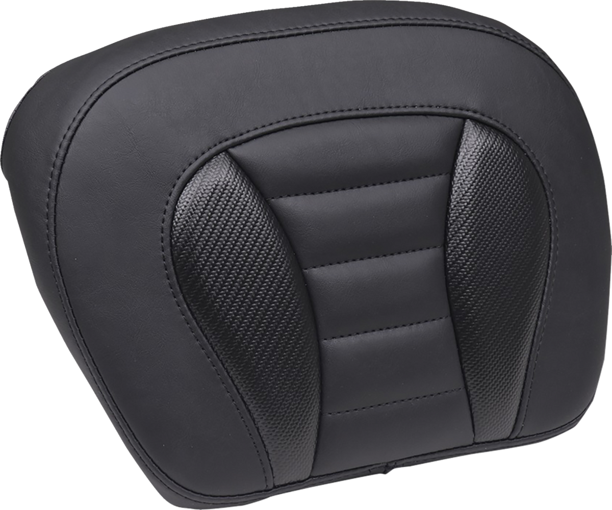 MUSTANG Chopped Tour-Pak Backrest Pad - Deluxe - Black w/ Black Stitch - Touring '23.5-UP