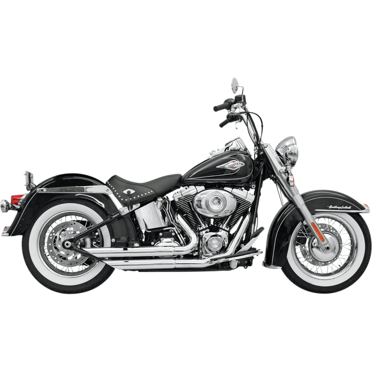 Bassani Xhaust Firepower Series 2-Into-2 Exhaust System - 12113B For Harley Softail 1986-2017
