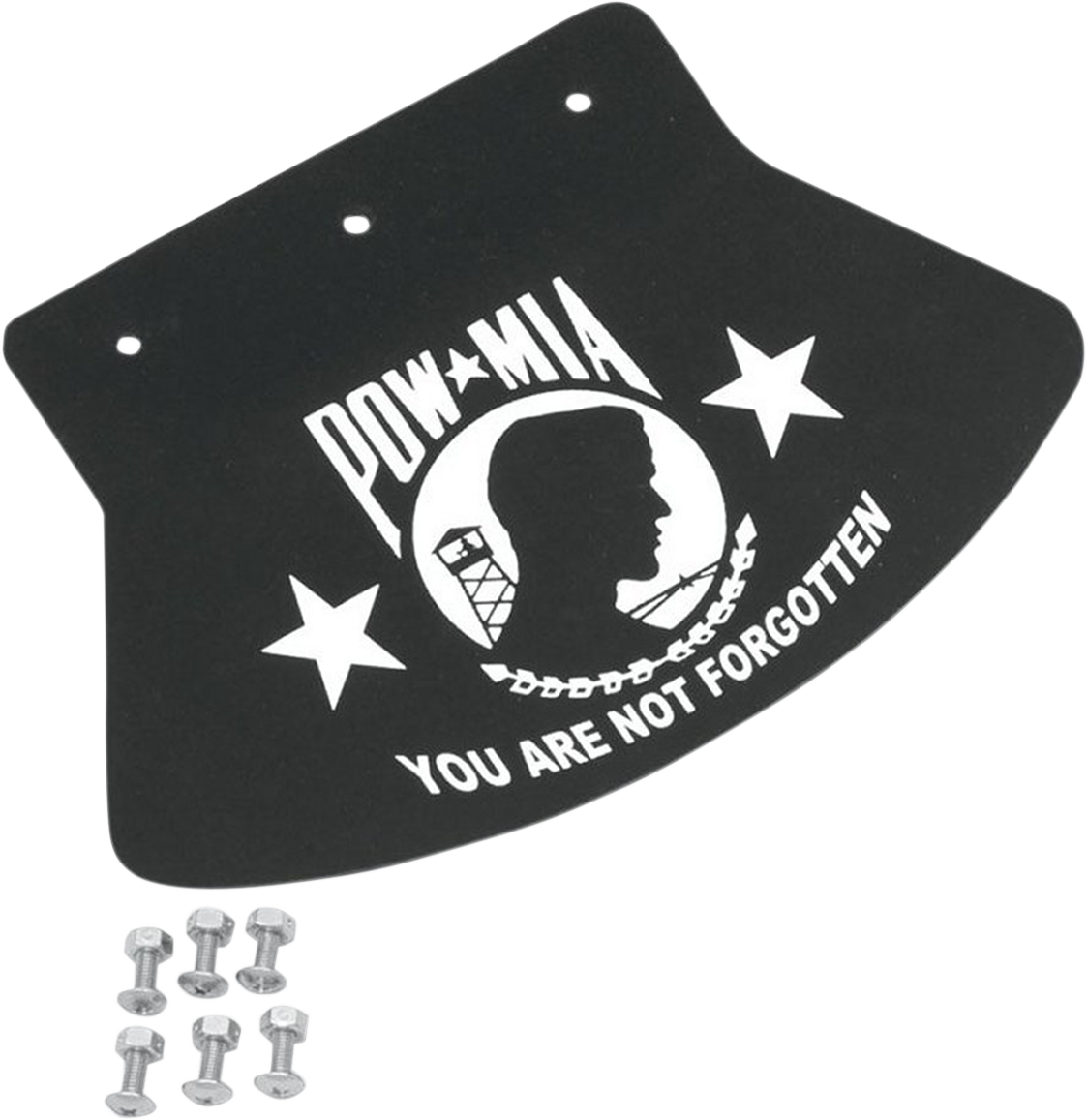 DRAG SPECIALTIES Medium Mud Flap - POW-MIA - 9-1/2" W x 6-1/2" H