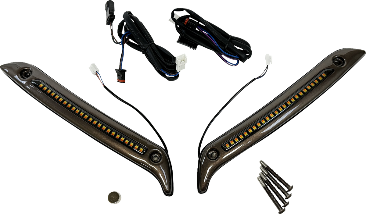 CUSTOM DYNAMICS LED Windshield Trim - Dark Bronze - White/Amber