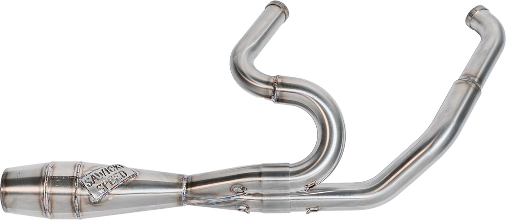 Sawicki 2IN1 M8 FLT Shorty Cannon Brushed SS For Harley Motorcycles 2017-2026