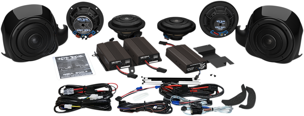 WILD BOAR AUDIO Whole Hog 900 W Six Speaker and 2 Amplifier Kit - 900W - FLHT '14-'24