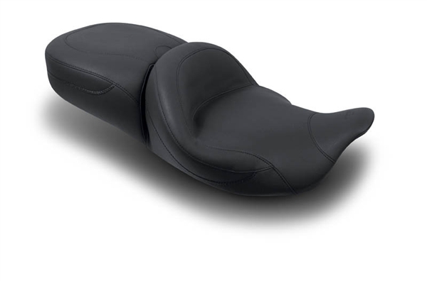 Harley Davidson 2008-Present Road King, FLHT, FLTR, FLHX Street Glide 1-Piece Plain Heated Super Touring Seat by Mustang