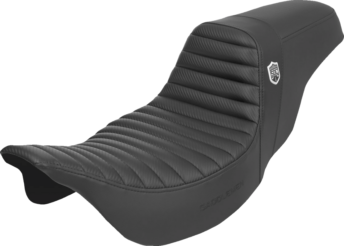 SADDLEMEN Pro Series SDC Performance Seat - w/o Backrest - Tuck-n-Roll/Carbon Fiber - Gripper - Touring '08-'24