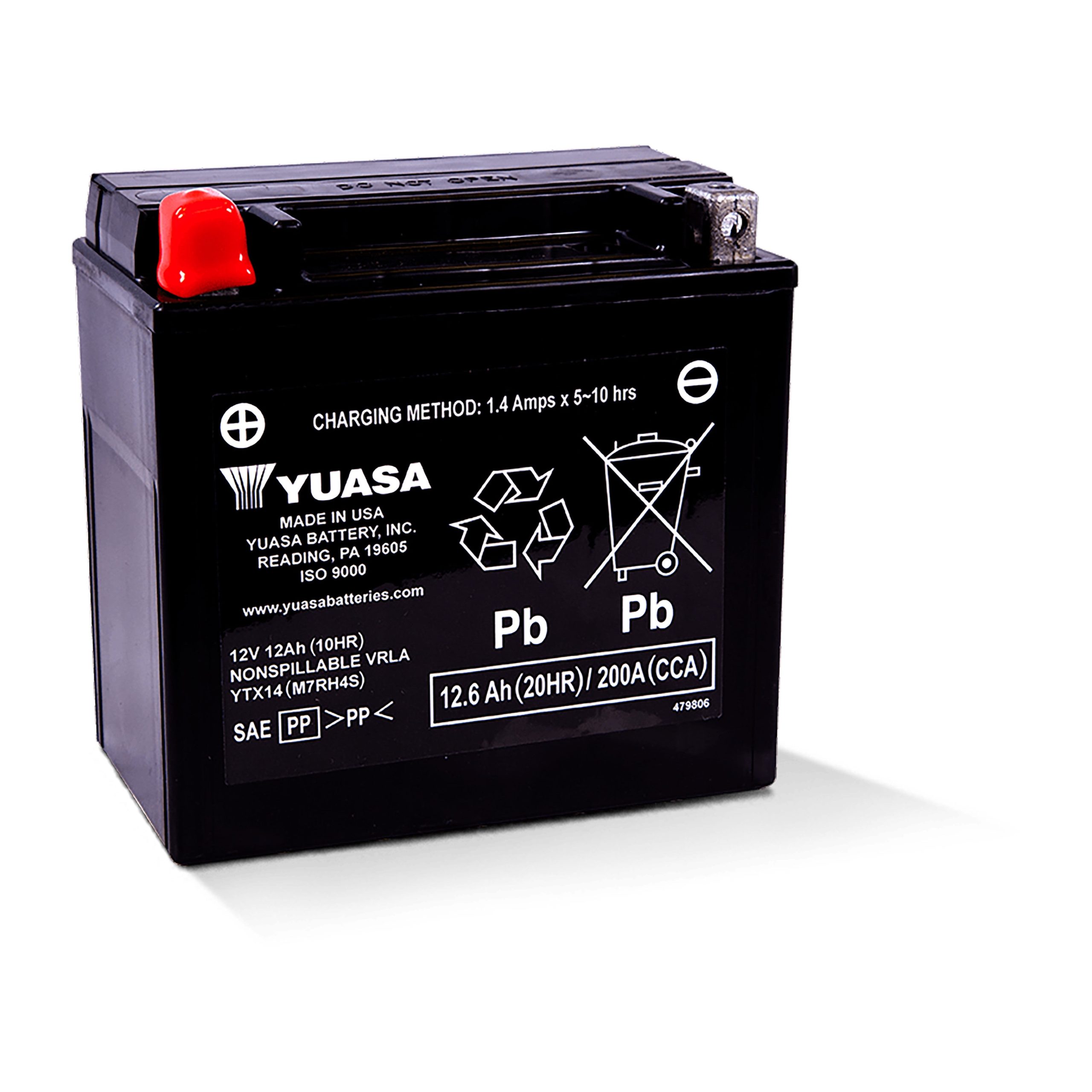 YUASA BATTERY YTX14 SEALED FACTORY ACTIVATED - 49-1945