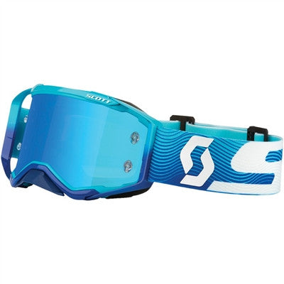 Scott Limited Edition Vegas SX Prospect Goggle - Blue/White with Electric Blue Chrome Works Len