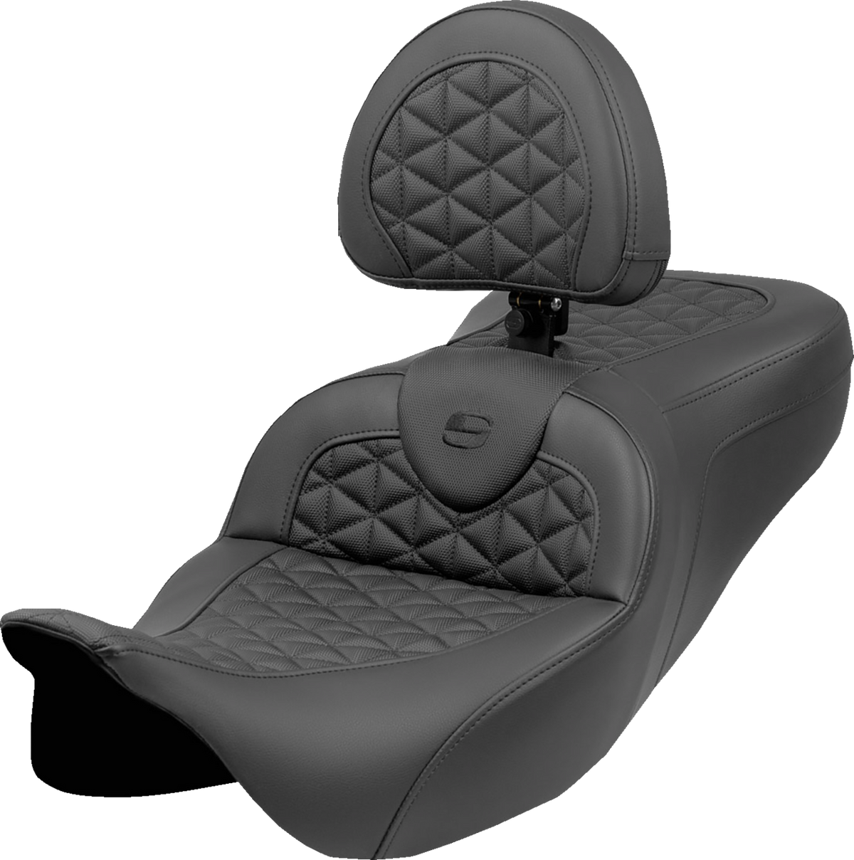 SADDLEMEN RoadSofa™ Tri-Gripper Seat - Standard Reach - w/ Backrest - Touring '08-'24