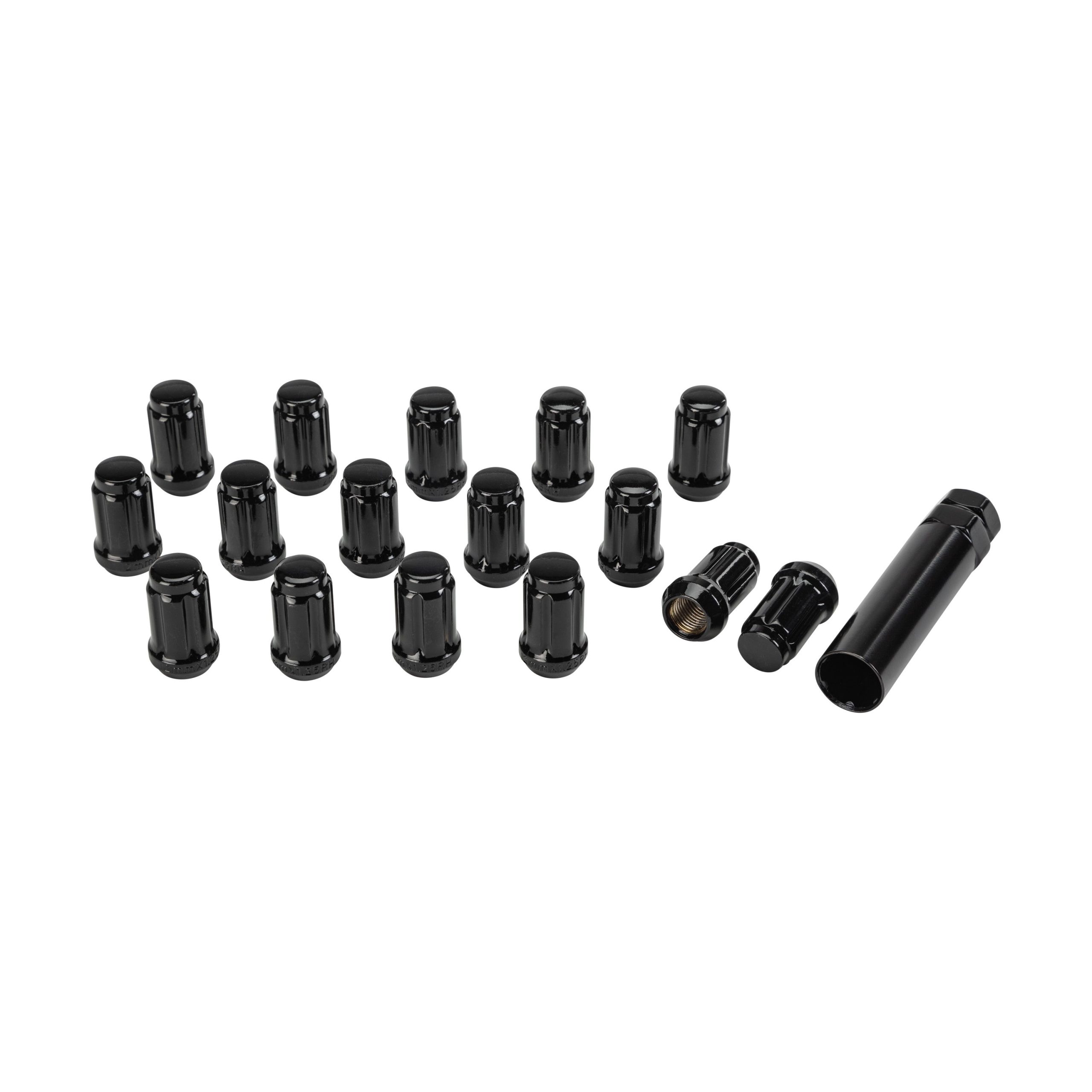SEDONA 16/PK 12MMX1.25 TAPERED LUG NUTS 60' SPLINED BLACK - 57-94136B