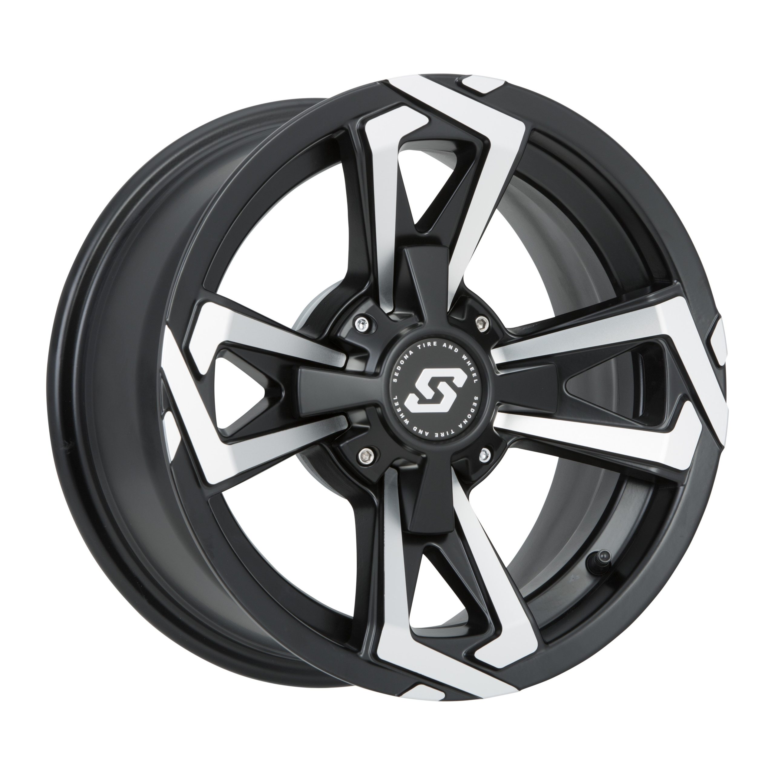 SEDONA RIOT WHEEL 12X7 4/156 4+3 (+5MM) BLK/MACHINED - 570-1256