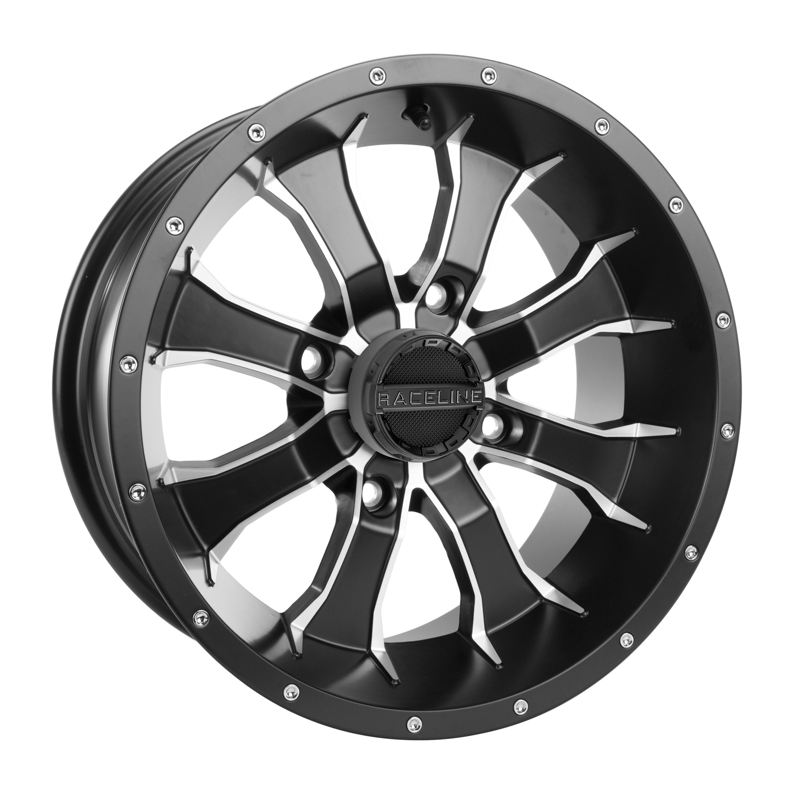 RACELINE MAMBA WHEEL 12X7 4/110 5+2 (+10MM) BLK/MACHINED - 570-1501