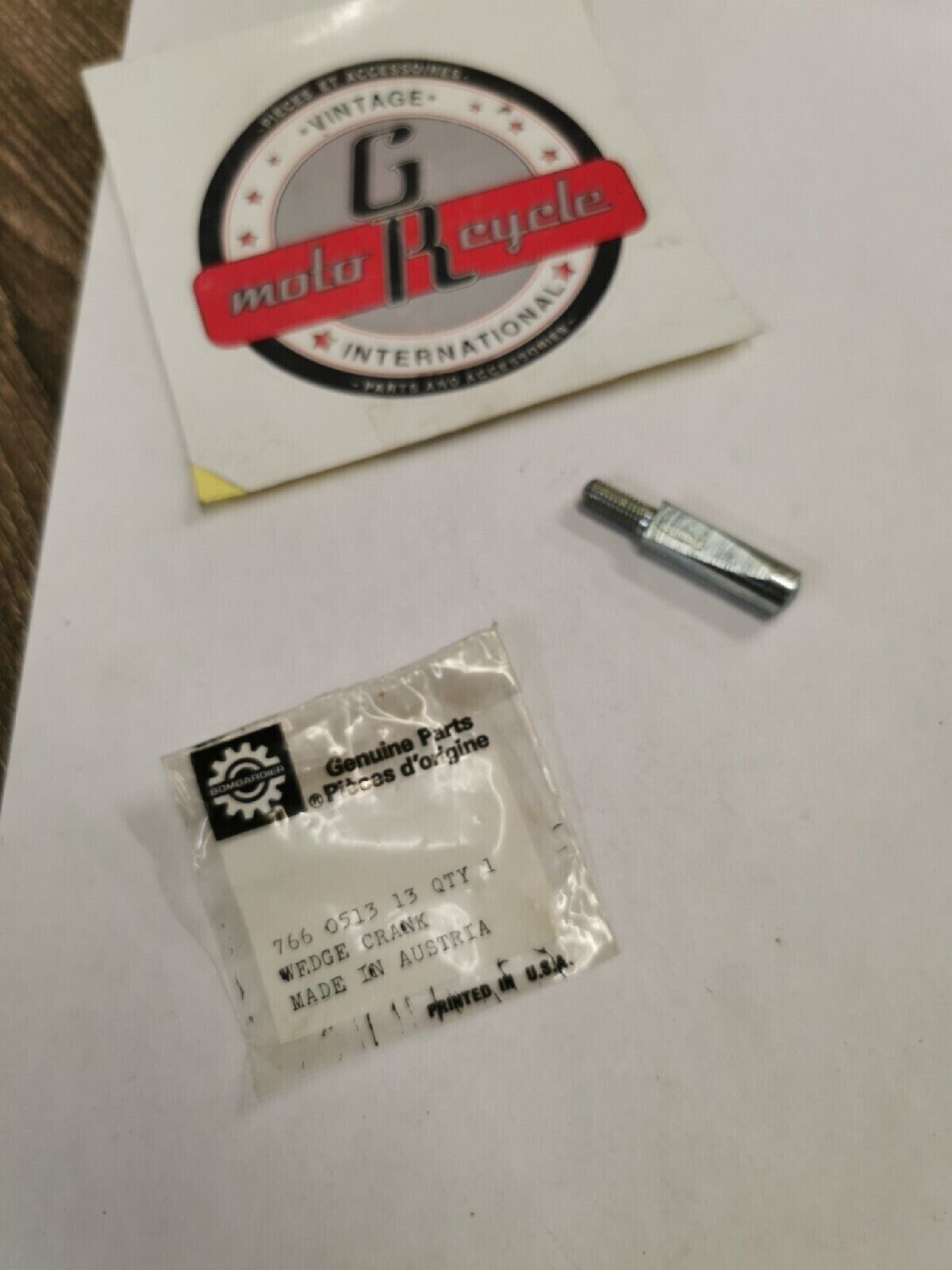 NOS PUCH BOMBARDIER MAXI PEDAL CRANK WEDGE BOLT 766-051-313P3