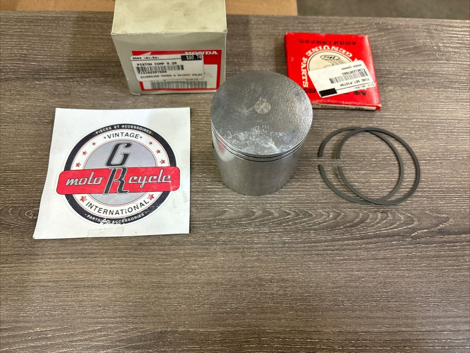 NOS HONDA 1973 CR250M PISTON & RING O/S 0.25 13102-357-000 13012-357-003 H136