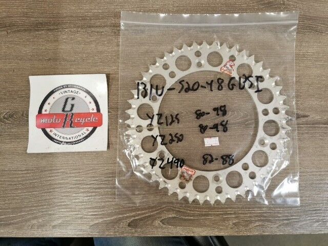 NOS RENTHAL YZ125 YZ250 1980 - 1998 YZ250 SPROCKET REAR 48T 131U-520-48GBSIJ55