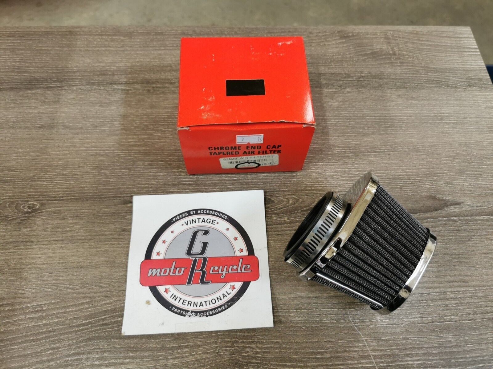 NOS CHROME CAP AIR FILTER52MM 15-0036 J26