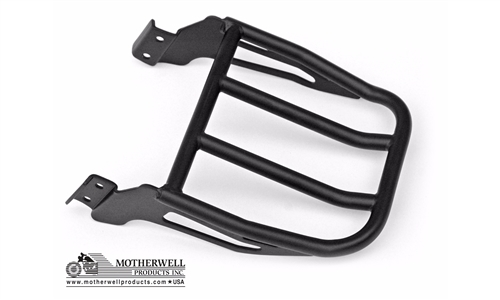 Harley Davidson Dyna '06-Present Black Backrest Luggage Rack by Motherwell
