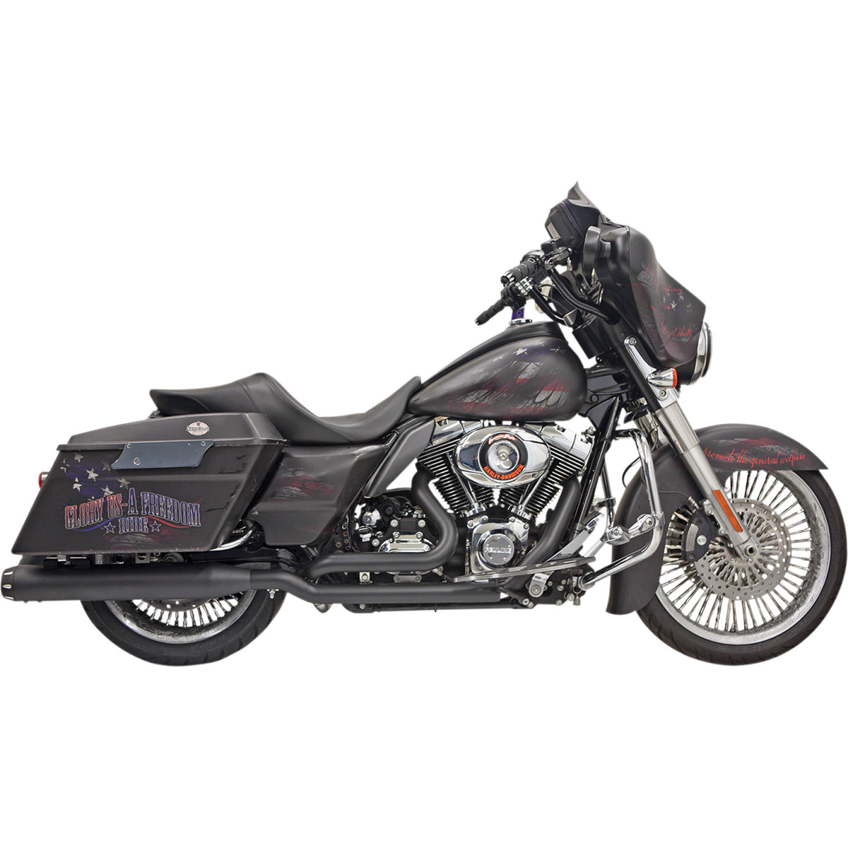Bassani Xhaust Down Under 2-Into-2 Exhaust System - 1F76RB For Harley Touring 2009-2016