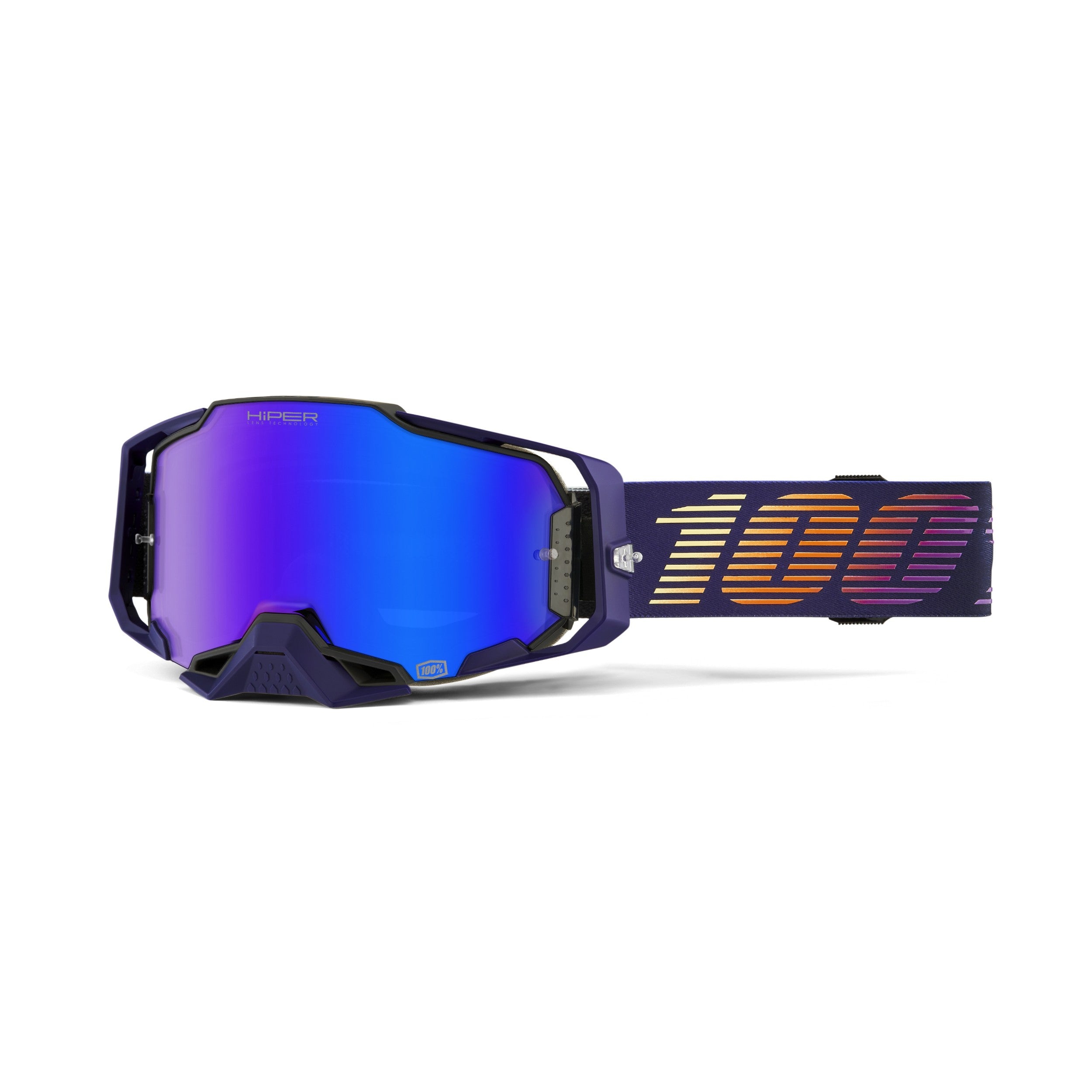100-PERCENT ARMEGA HIPER GOGGLE AGENDA W/BLUE MIRROR LENS - 610-5158