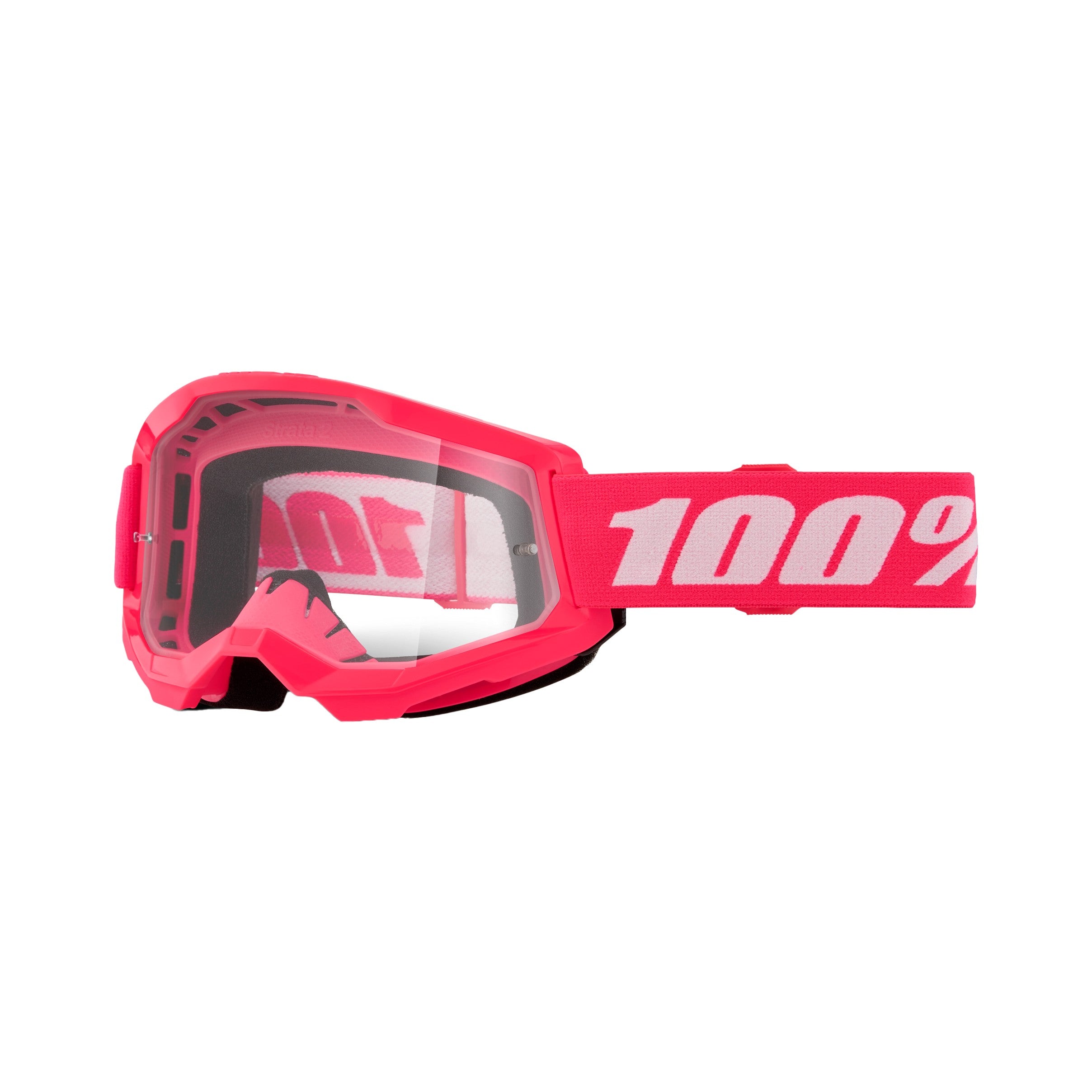 100-PERCENT STRATA 2 GOGGLE PINK CLEAR LENS - 610-5225