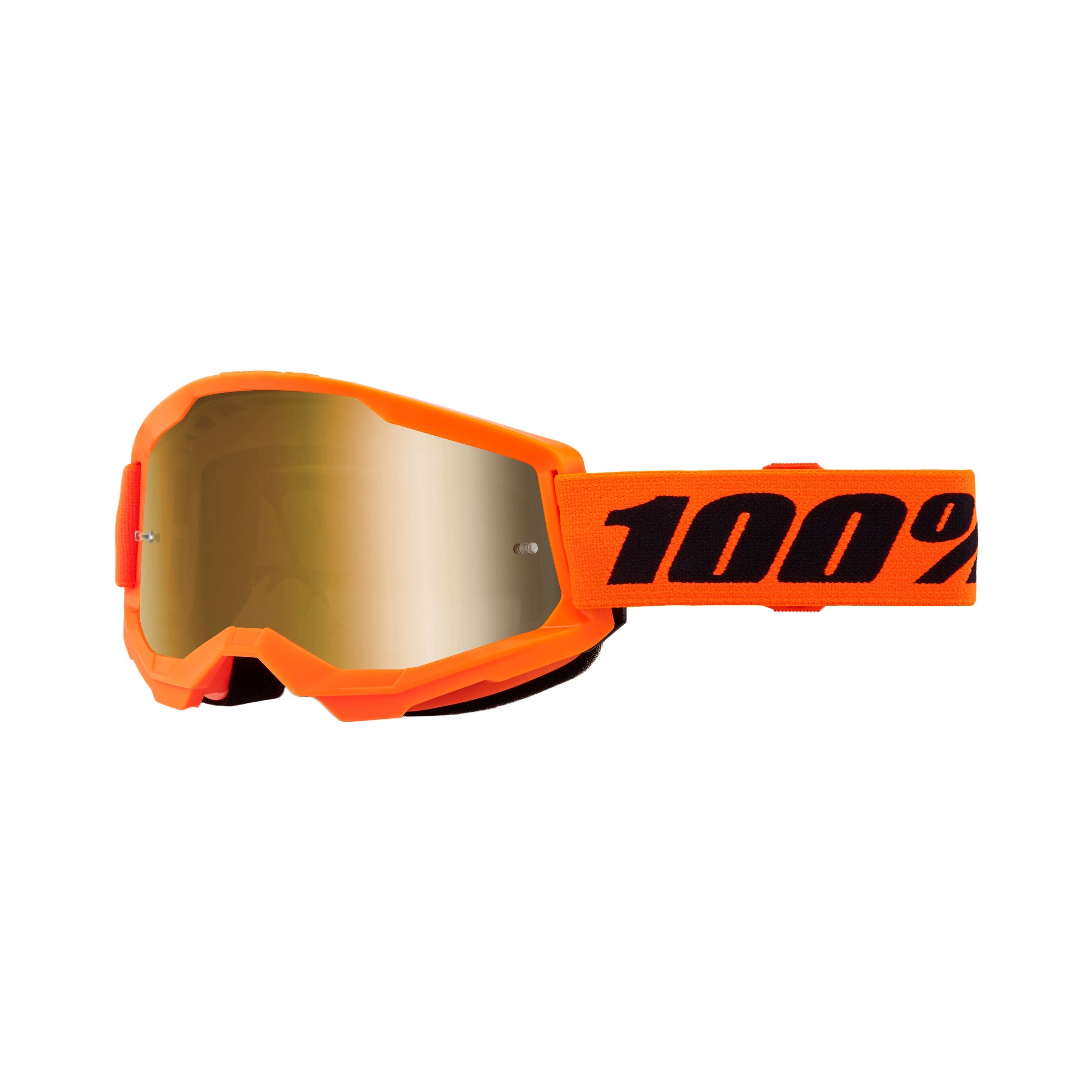100-PERCENT STRATA 2 GOGGLE NEON ORANGE MIRROR GOLD LENS - 610-5235