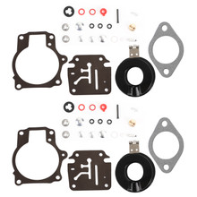 2PCS Carburetor Carb Rebuild Repair Kit w Float For Johnson Evinrude 396701 18/20/25/28/30/35/40/45/48/50/60/70/75 HP