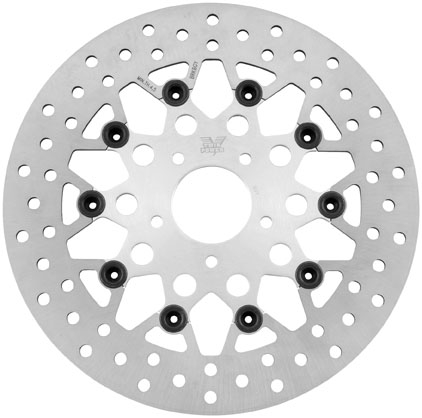 Harley Davidson FLHX Street Glide '08-'13 Rear Floating Mesh Silver Rotor by Twin Power