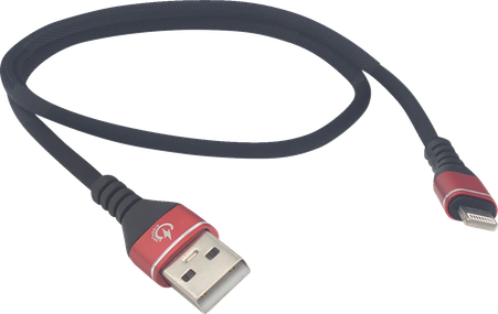 RidePower 18-inch Male USB to Male Lightning Phone Charging Cable 3.0 - Black/Red