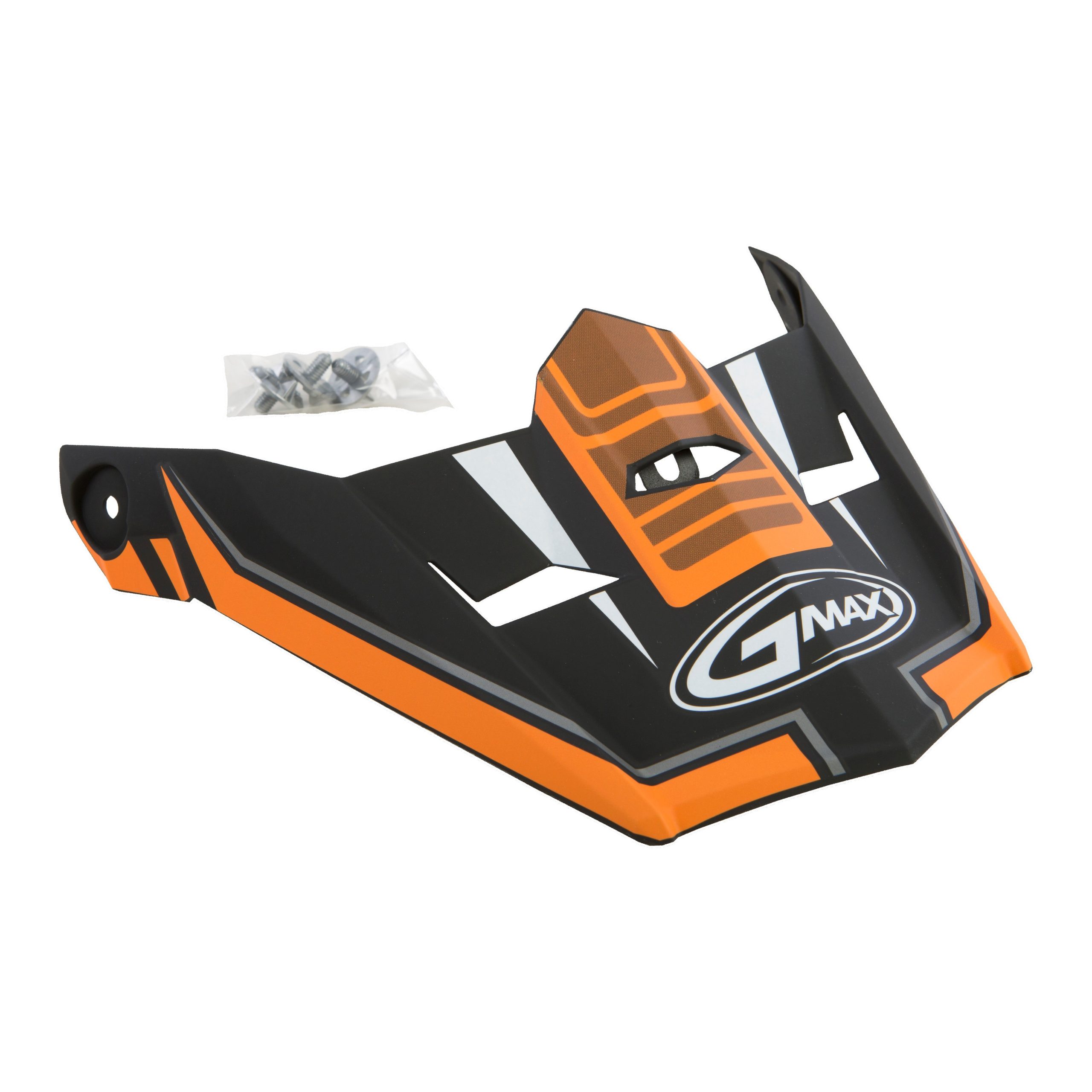GMAX VISOR W/SCREWS UNCLE MX-46Y MATTE BLACK/ORANGE YS-YL - 72-3926