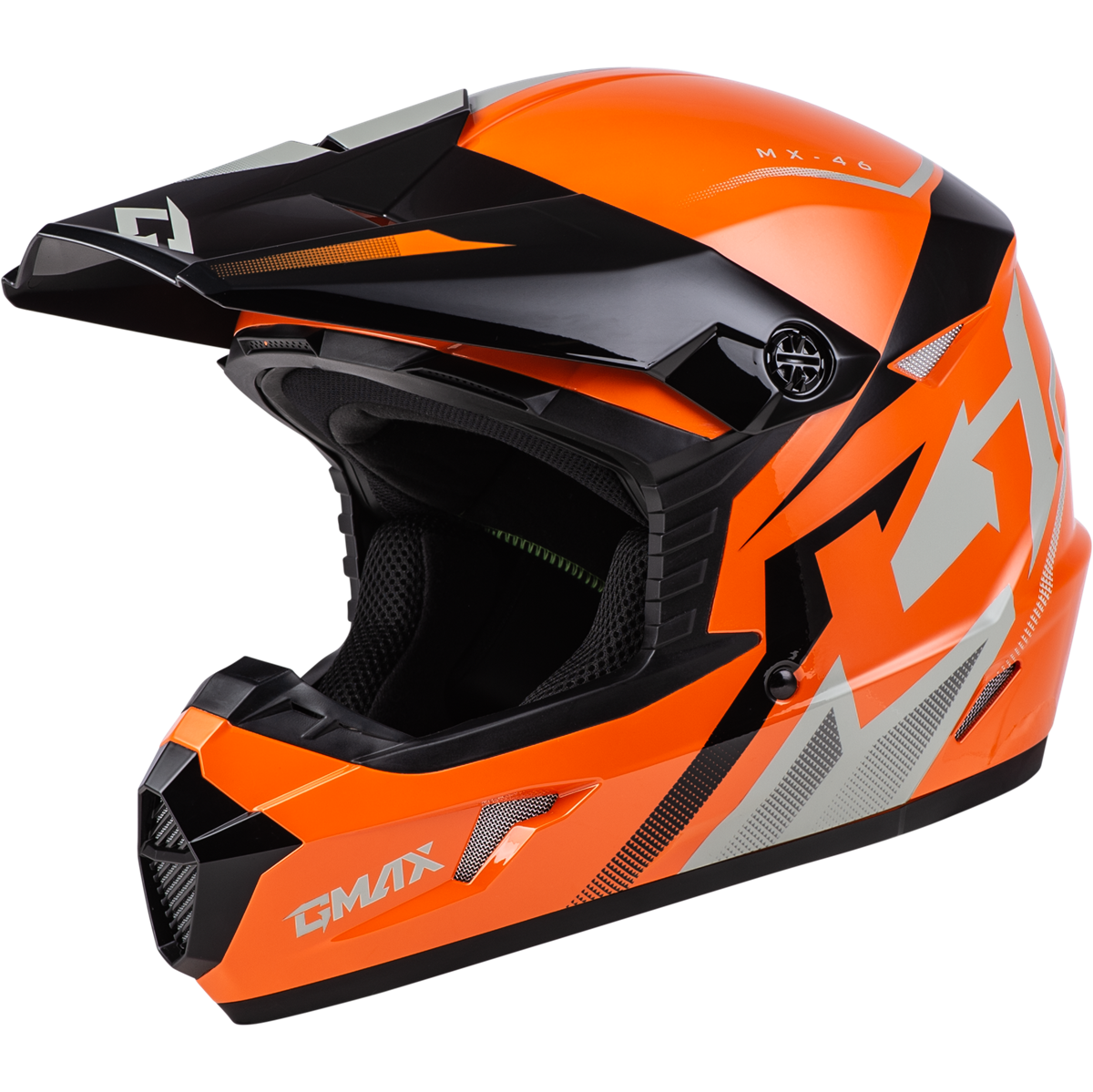GMAX MX-46 COMPOUND HELMET ORANGE/BLACK/GREY
