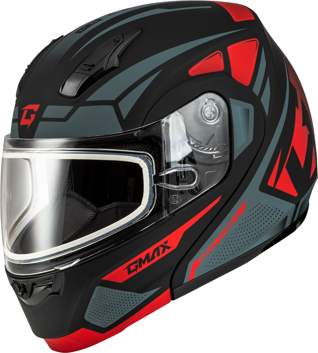 GMAX MD-04S SECTOR SNOW HELMET MATTE BLACK/RED