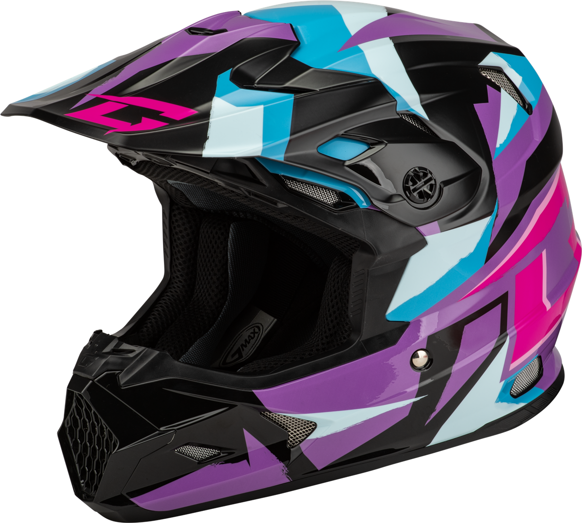 GMAX MX-96 SPLINTER HELMET BLACK/PURPLE/BLUE