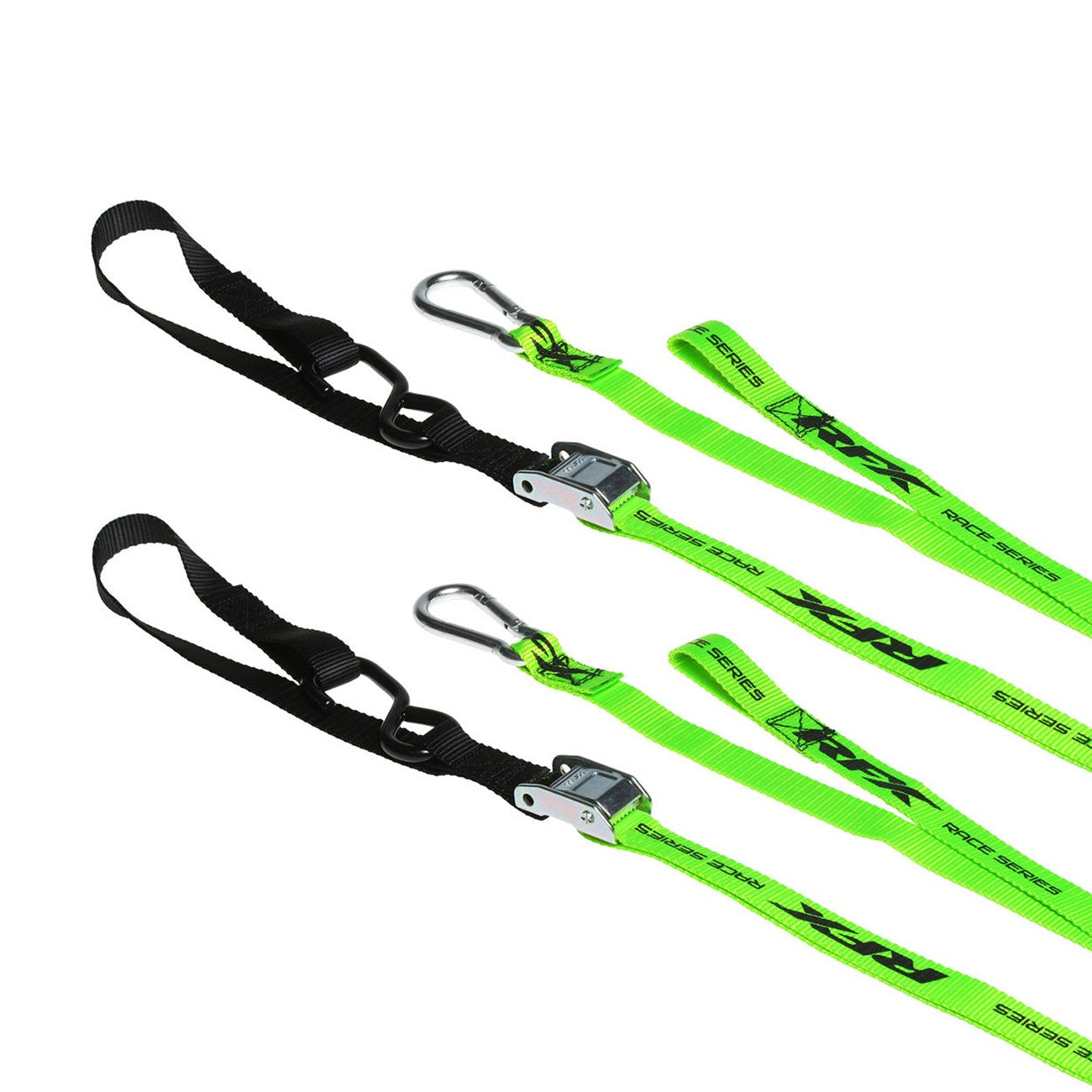 RFX 1.0 TIE DOWNS SOFT LOOP & CARABINER GREEN/BLACK - 739-1148