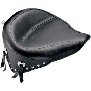 MUSTANG Vintage Wide Solo Seat - Chrome Studs and Conchos - FLST/ FXST '84-'99