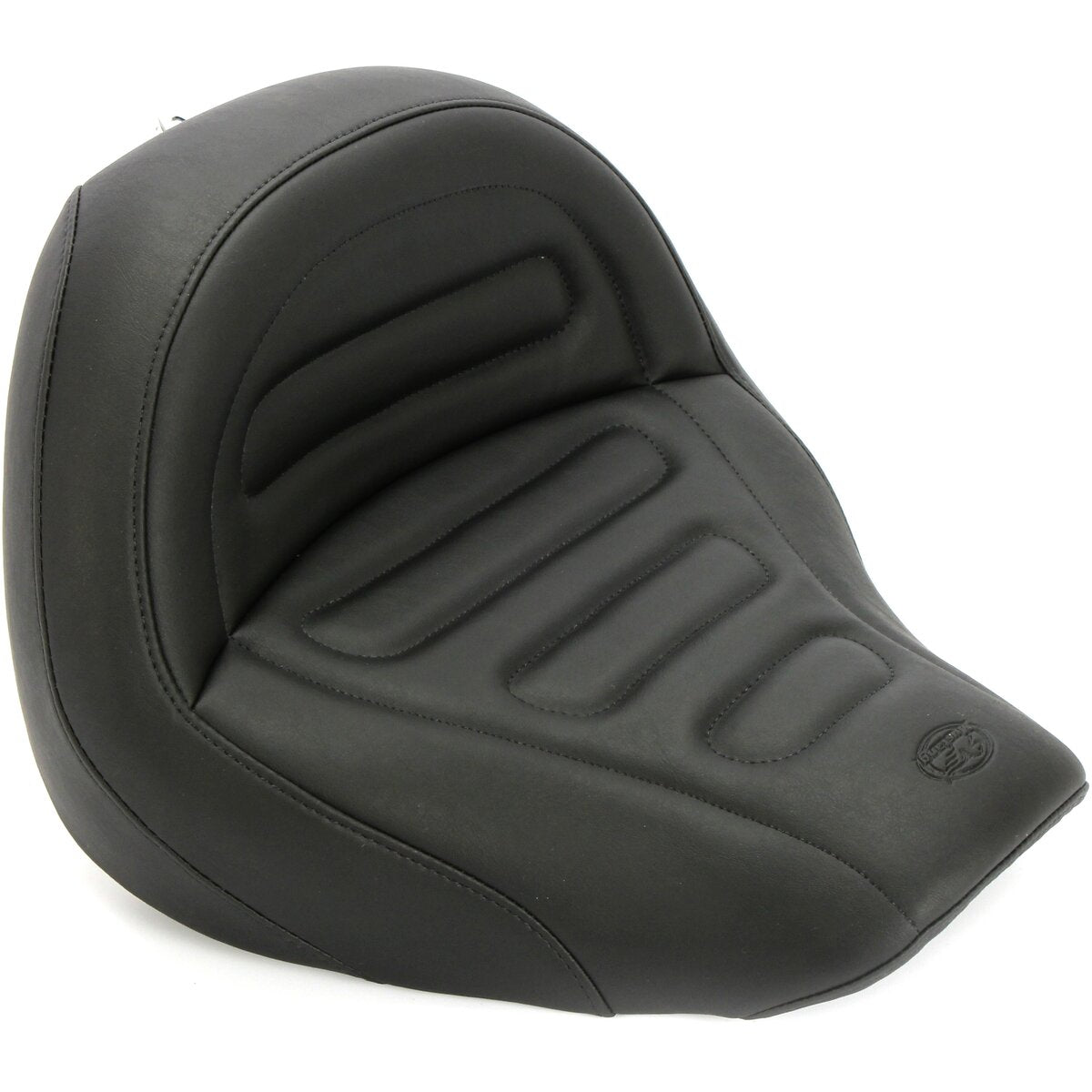 MUSTANG Max Profile Solo Touring Seat - without Driver Backrest - Black - Trapezoid Stitch - FXFB/FXFBS '18-'21
