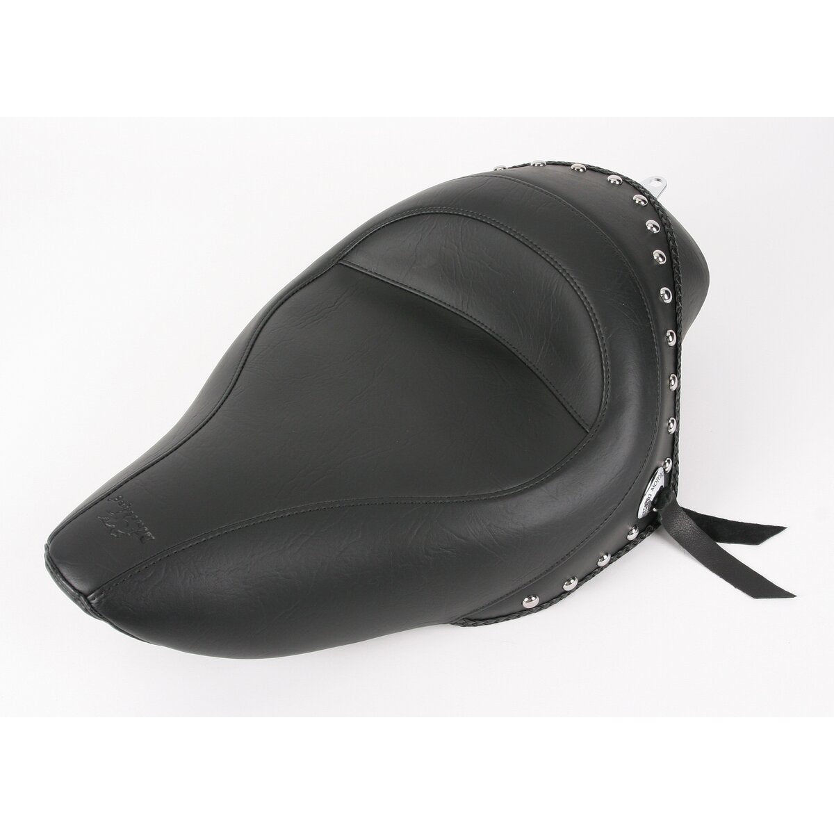MUSTANG Solo Seat - Chrome Studs and Conchos - Sportster '04-'21 with 2.1 / 3.3 Gallon Tank