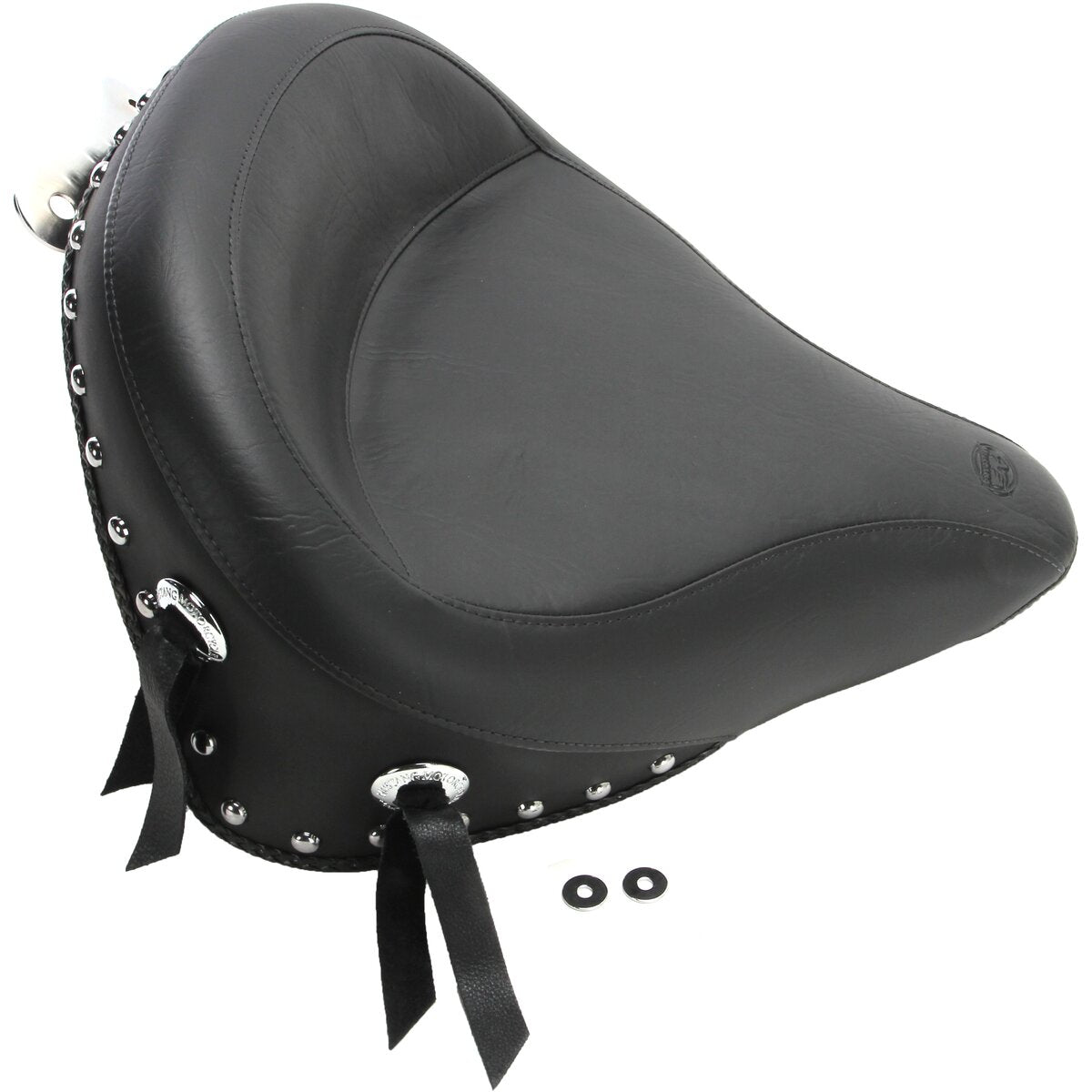MUSTANG MUSTANG Wide Solo Seat - Chrome Studs w/ Concho - FLST '00-'15