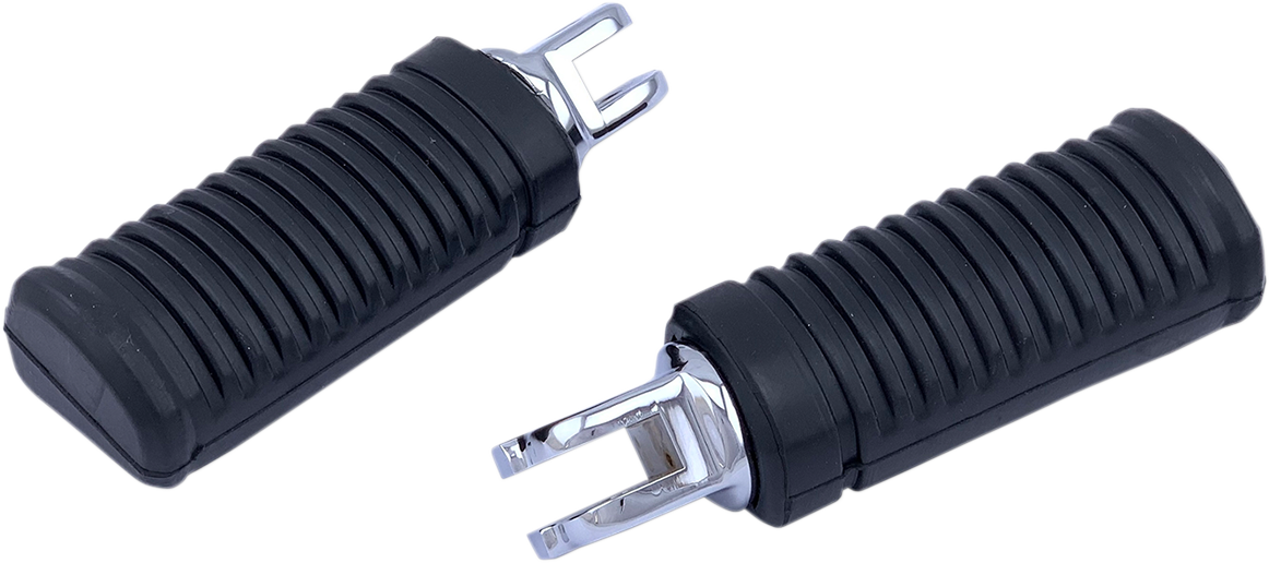 DRAG SPECIALTIES FML Foot Pegs - Driver - Chrome/Black - FL / FX / ELW '18-'26