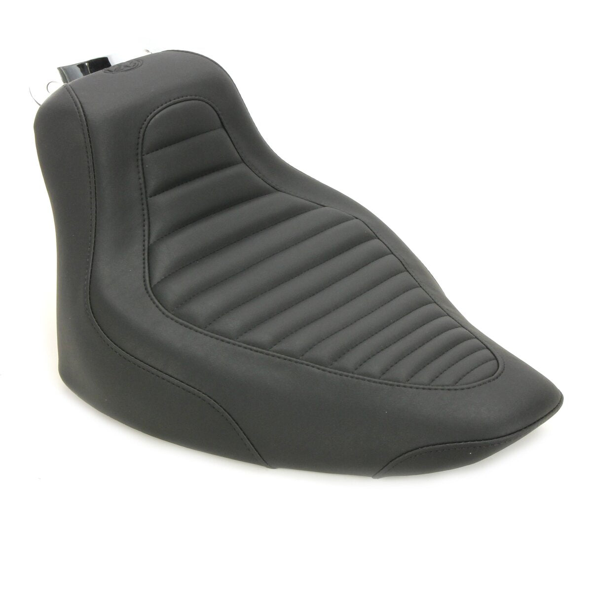 MUSTANG Tripper™ Synthetic Leather Solo Seat - Tuck and Roll - Black - FLST '00-'17