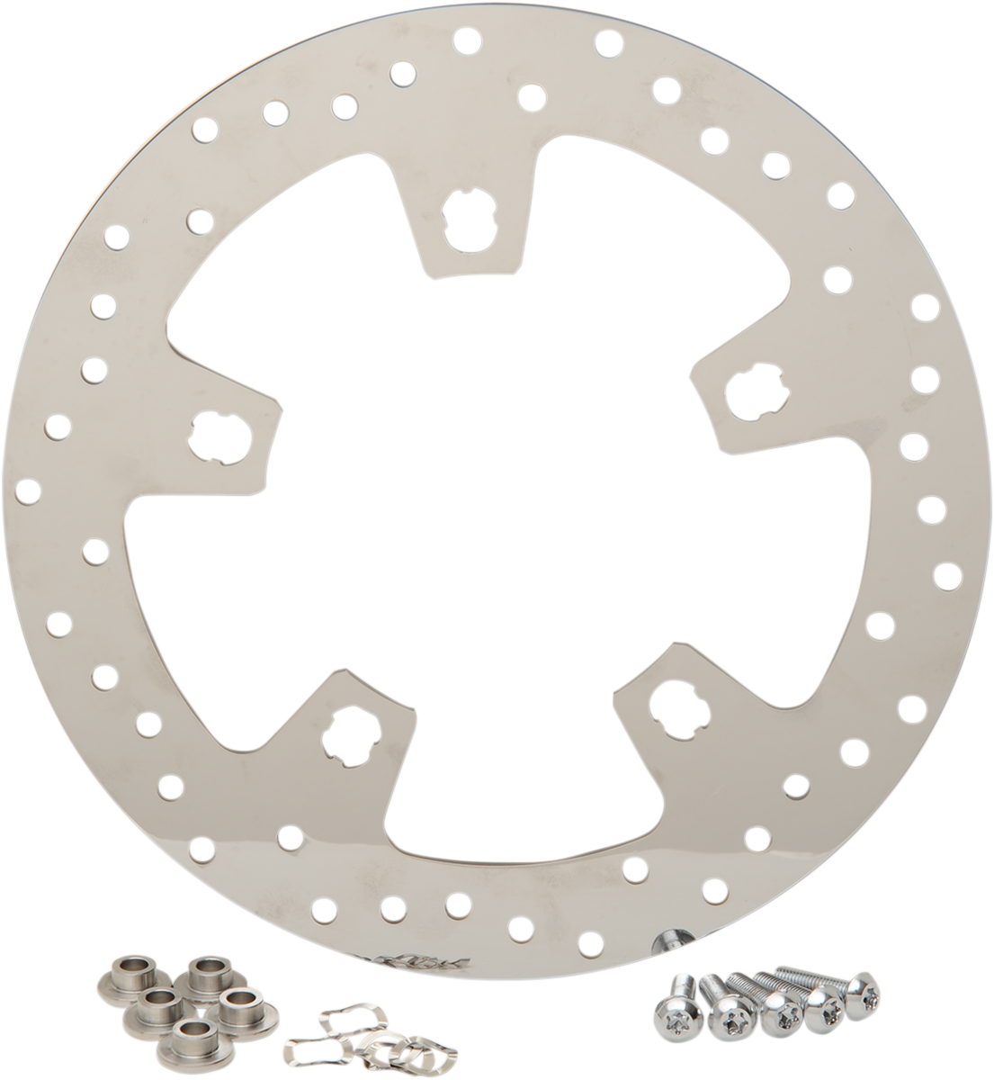 DRAG SPECIALTIES Drilled Brake Rotor - Front - Polished - 11.8" - Touring '14-'25