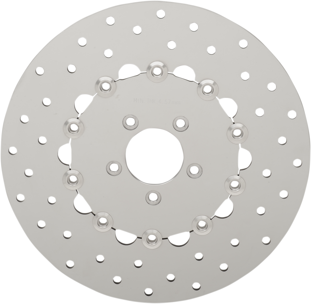 DRAG SPECIALTIES Drilled Brake Rotor - Front - Polished - 11.8" - Dyna '06-'10