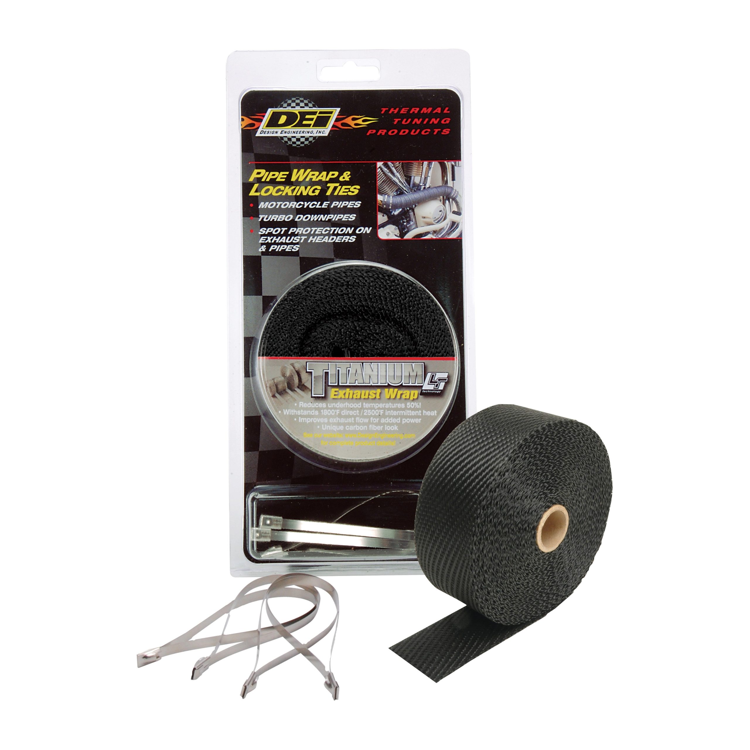 DEI PIPE WRAP & LOCKING TIES BLACK TITANIUM - 790-01013