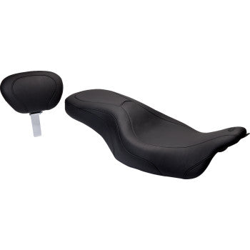 MUSTANG Wide Tripper™ One-Piece 2-Up Seat- With Driver Backrest - Touring '08-'25