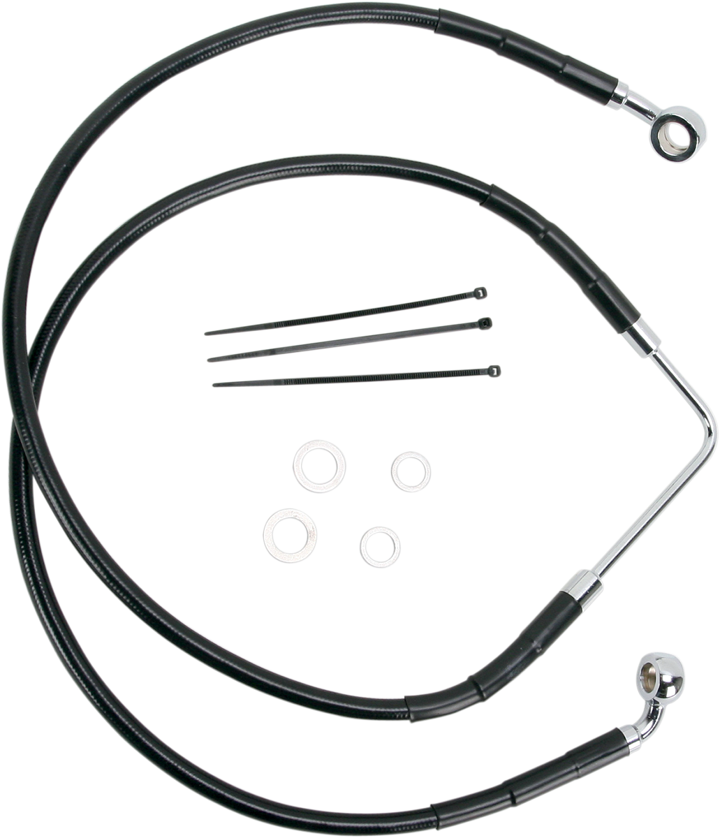 DRAG SPECIALTIES Brake Line - Front - Black - Stock Length - FXDB '06-'07