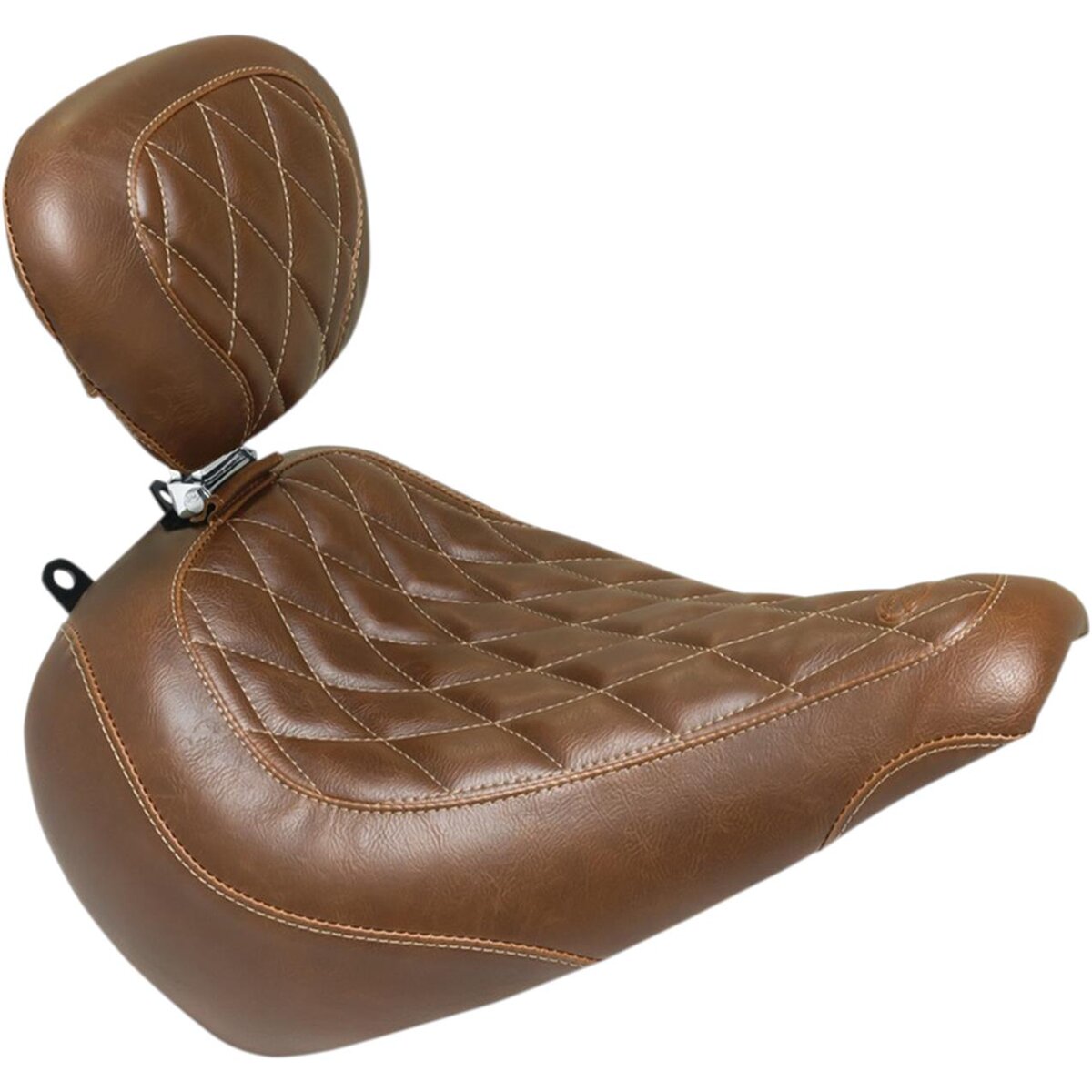 MUSTANG Wide Tripper™ Solo Seat with Drivers Backrest - Diamond - Brown - FXBB/FXBBS '18-'21