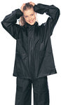 T/M 2pc Pvc Rainsuit Bk/Bk Xsm 84401