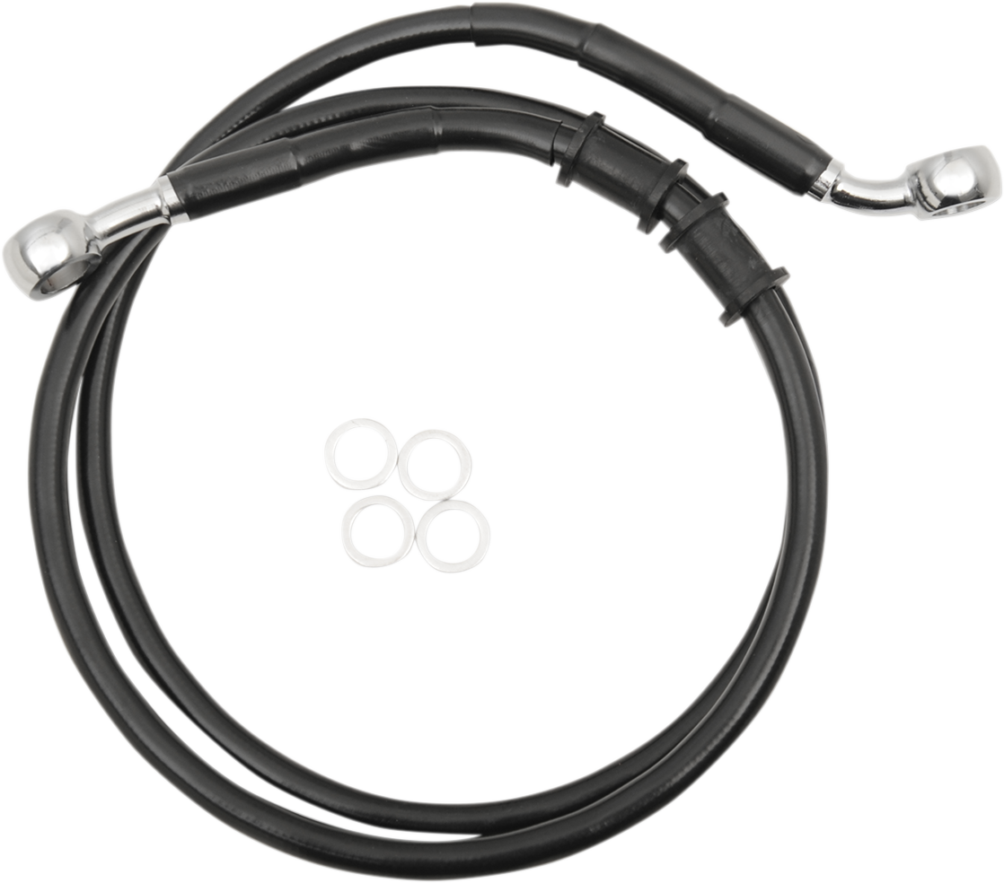 DRAG SPECIALTIES Brake Line - Front - Black - +10" - XL1200X '14-'22