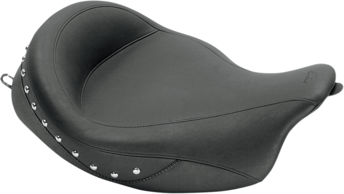 MUSTANG Wide Super Solo Seat - Chrome Studs - Black - Touring '08-25