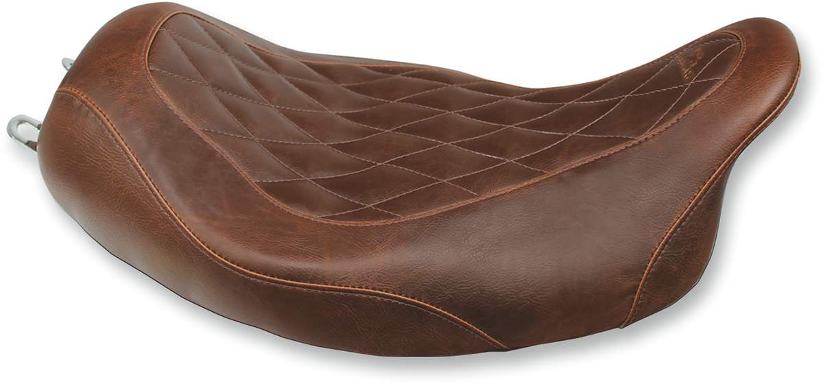 MUSTANG Wide Tripper™ Solo Seat without Backrest - Diamond - Brown - Touring '08-'25