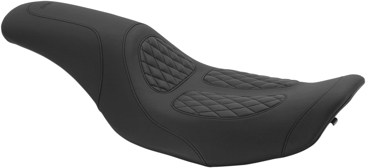 MUSTANG Dave Perewitz Signature Series Fastback 2-Up Seat - Black - FLHR '97-'07