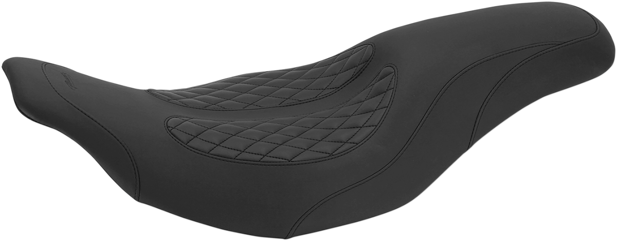 MUSTANG Dave Perewitz Signature Series Fastback 2-Up Seat - Black - Touring '97-'07