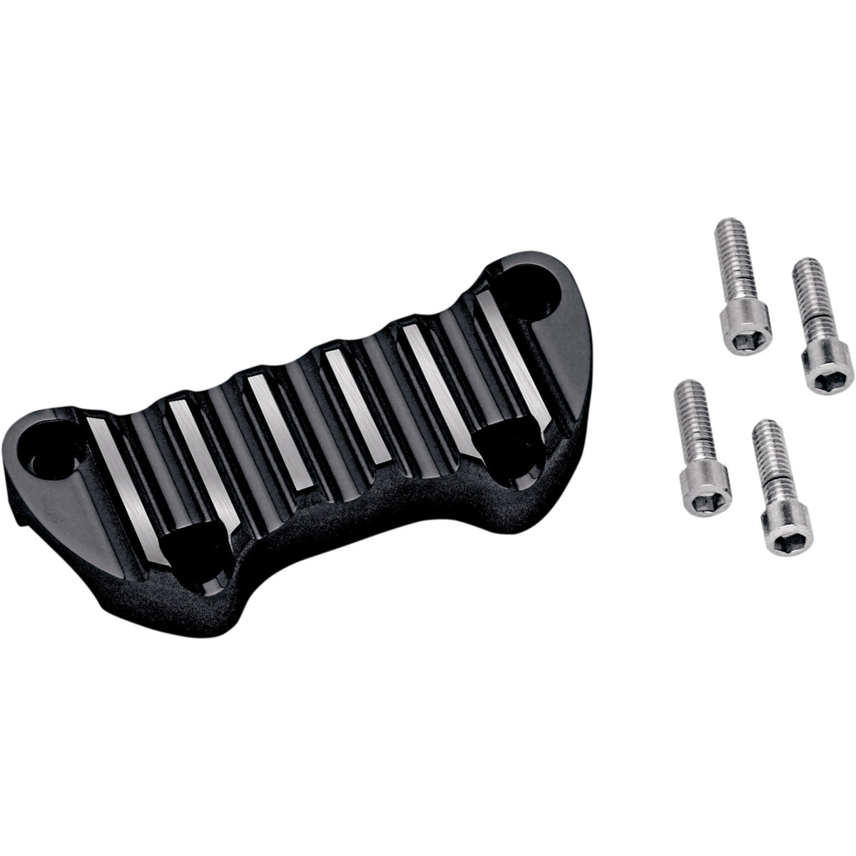 COVINGTONS 0603-0196 C1225-B Billet Aluminum Handlebar Clamp - Riser Clamp - Finned - Black